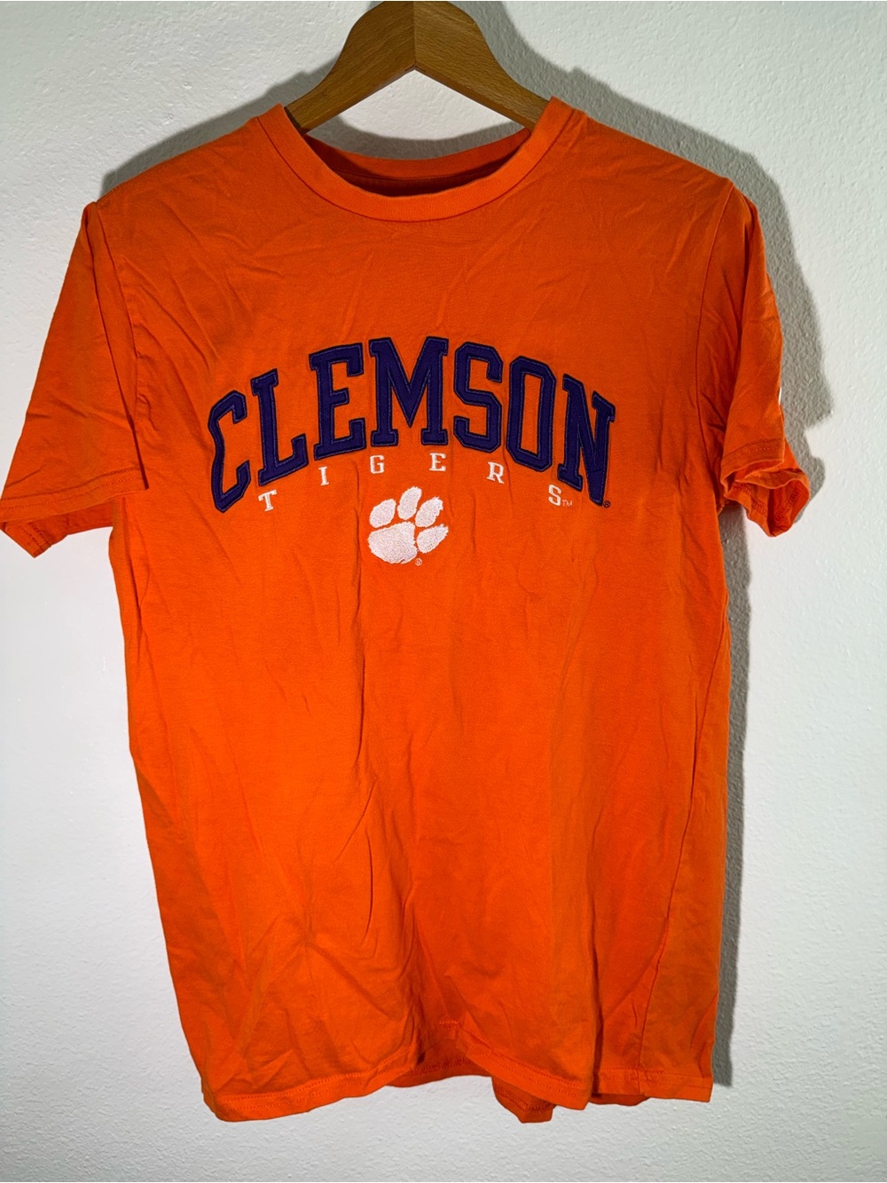 Champion Clemson Tigers Orange Graphic Tee Mens Small NCAA Collegiate T-Shirt